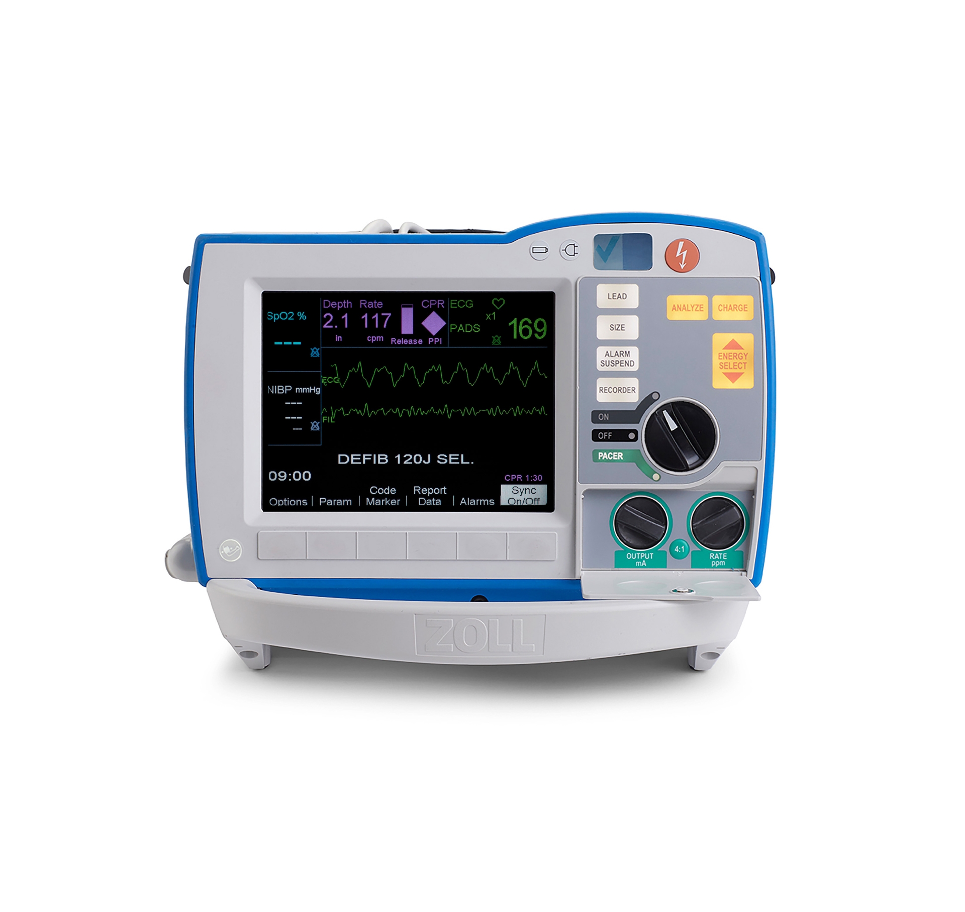 Heart shock machine with R-Series Plus Monitor